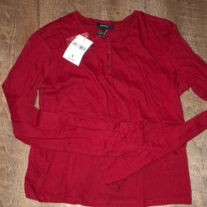 Red forever 21 button up top